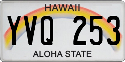 HI license plate YVQ253