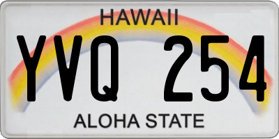 HI license plate YVQ254