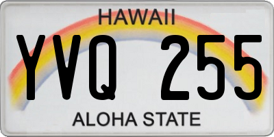 HI license plate YVQ255