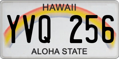 HI license plate YVQ256