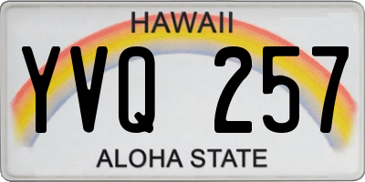 HI license plate YVQ257