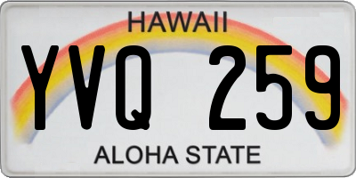 HI license plate YVQ259