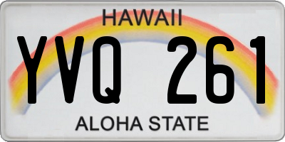 HI license plate YVQ261