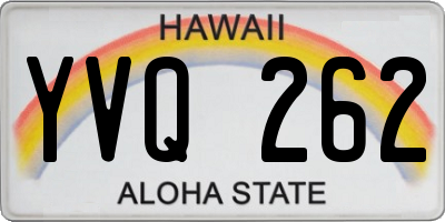 HI license plate YVQ262