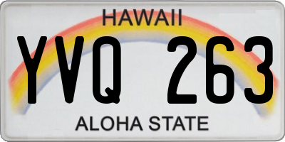 HI license plate YVQ263