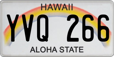 HI license plate YVQ266