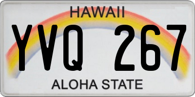 HI license plate YVQ267