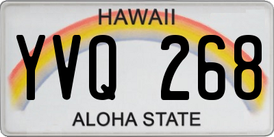HI license plate YVQ268
