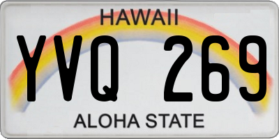HI license plate YVQ269