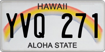 HI license plate YVQ271