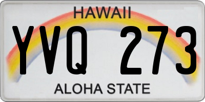 HI license plate YVQ273