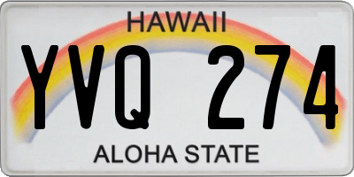 HI license plate YVQ274