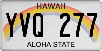 HI license plate YVQ277