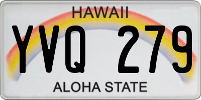 HI license plate YVQ279