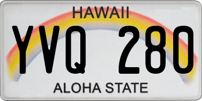 HI license plate YVQ280