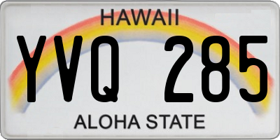 HI license plate YVQ285