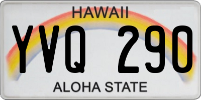 HI license plate YVQ290