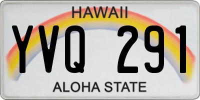 HI license plate YVQ291