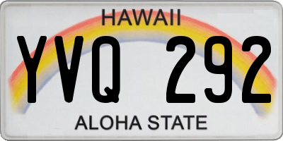 HI license plate YVQ292