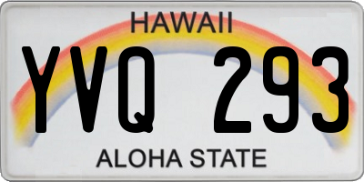 HI license plate YVQ293