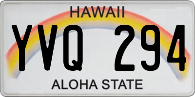 HI license plate YVQ294