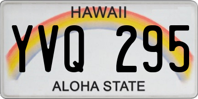 HI license plate YVQ295
