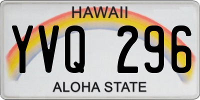 HI license plate YVQ296