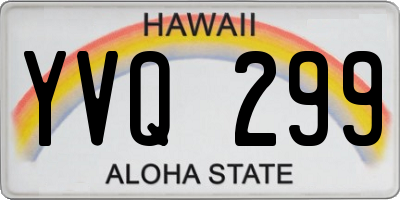HI license plate YVQ299