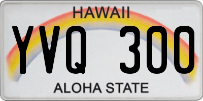 HI license plate YVQ300