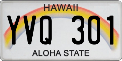 HI license plate YVQ301