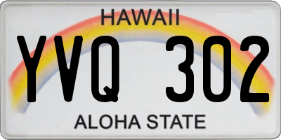 HI license plate YVQ302