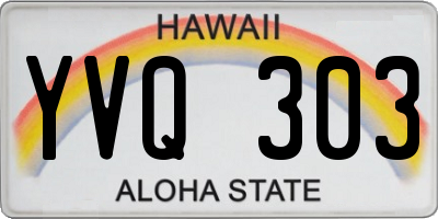 HI license plate YVQ303