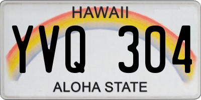 HI license plate YVQ304