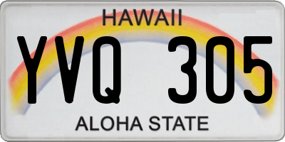 HI license plate YVQ305