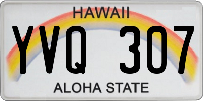HI license plate YVQ307