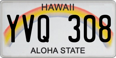 HI license plate YVQ308