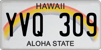 HI license plate YVQ309