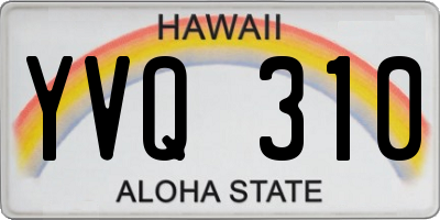 HI license plate YVQ310