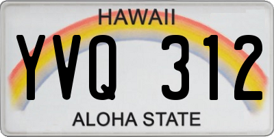 HI license plate YVQ312