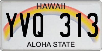 HI license plate YVQ313