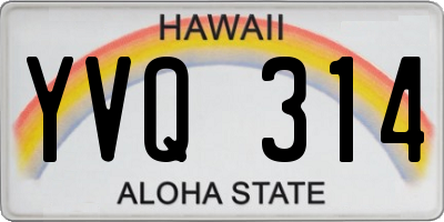 HI license plate YVQ314