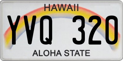 HI license plate YVQ320
