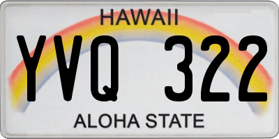 HI license plate YVQ322