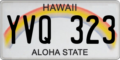 HI license plate YVQ323