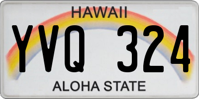 HI license plate YVQ324