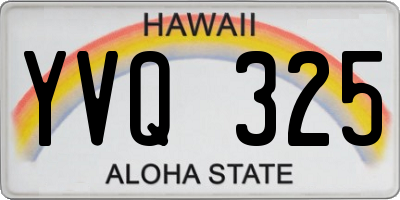 HI license plate YVQ325