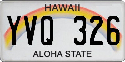 HI license plate YVQ326
