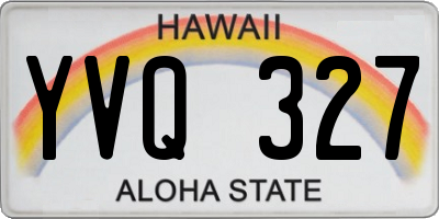 HI license plate YVQ327