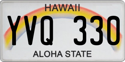 HI license plate YVQ330