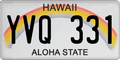 HI license plate YVQ331